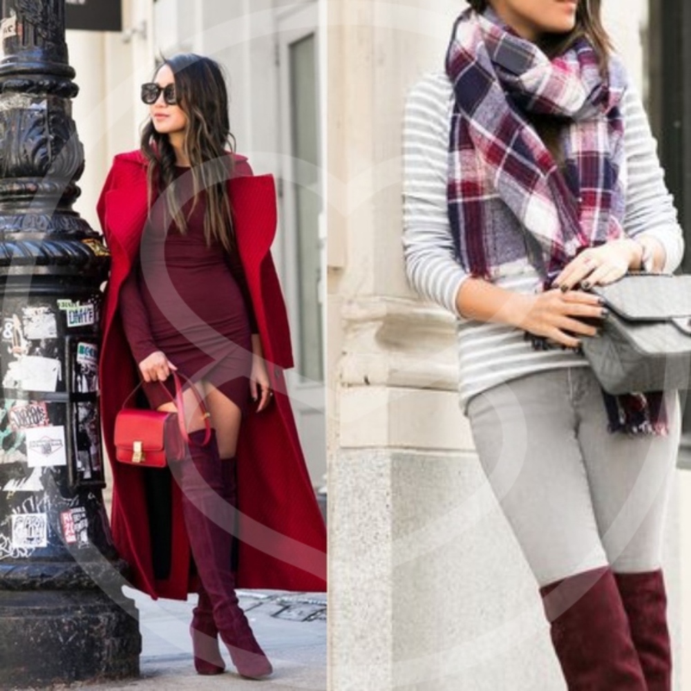 DANIELLA Over the Knee Boots - WINE - Picture 7 of 8